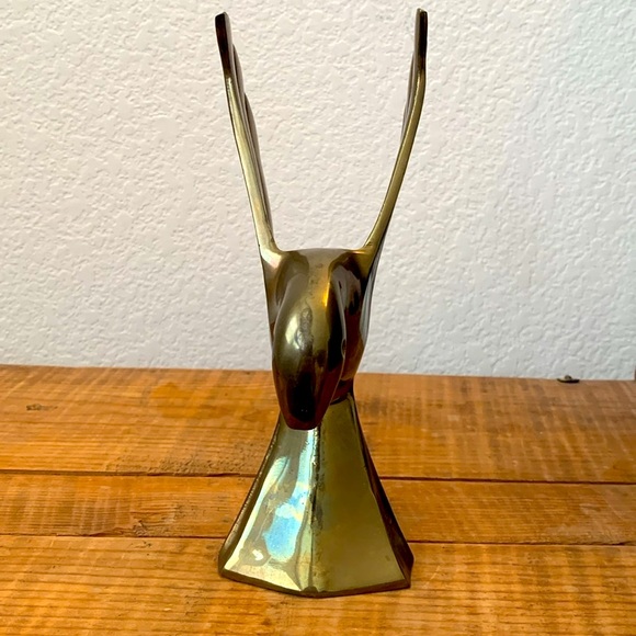 Vintage brass abstract bird 9" sculpture VGUC decor retro boho bohemian - Picture 2 of 4